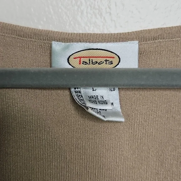 Talbots Tan Sleeveless Top Crew Neck Large - Picture 2 of 4
